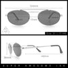 Retro Top Double Bridge Hustler Oval Metal Rim Sunglasses