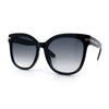 Womens XL Oversized High Temple Horn Rim Plastic Sunglasses