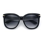 Womens XL Oversized High Temple Horn Rim Plastic Sunglasses
