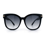 Womens XL Oversized High Temple Horn Rim Plastic Sunglasses