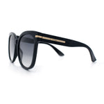 Womens XL Oversized High Temple Horn Rim Plastic Sunglasses