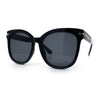 Womens XL Oversized High Temple Horn Rim Plastic Sunglasses