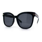 Womens XL Oversized High Temple Horn Rim Plastic Sunglasses