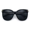 Womens XL Oversized High Temple Horn Rim Plastic Sunglasses