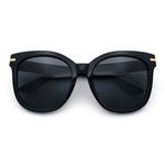 Womens XL Oversized High Temple Horn Rim Plastic Sunglasses