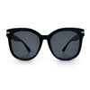 Womens XL Oversized High Temple Horn Rim Plastic Sunglasses