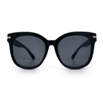 Womens XL Oversized High Temple Horn Rim Plastic Sunglasses