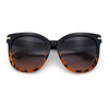 Womens XL Oversized High Temple Horn Rim Plastic Sunglasses