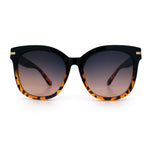 Womens XL Oversized High Temple Horn Rim Plastic Sunglasses