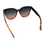 Womens XL Oversized High Temple Horn Rim Plastic Sunglasses