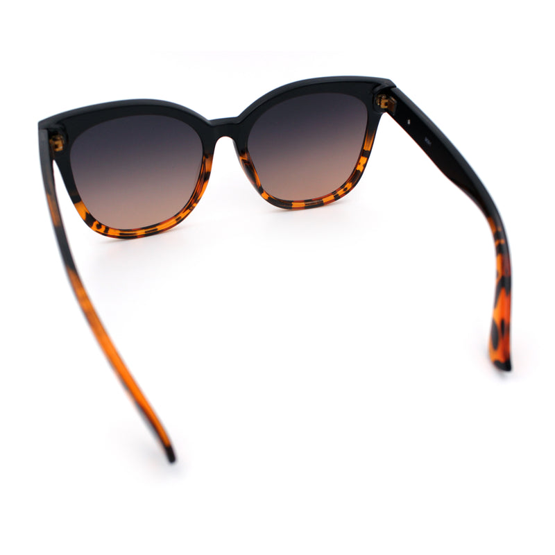 Womens XL Oversized High Temple Horn Rim Plastic Sunglasses