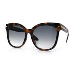 Womens XL Oversized High Temple Horn Rim Plastic Sunglasses