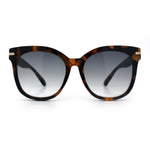 Womens XL Oversized High Temple Horn Rim Plastic Sunglasses