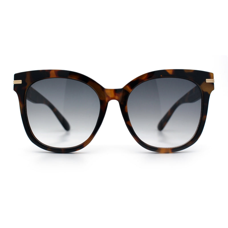 Womens XL Oversized High Temple Horn Rim Plastic Sunglasses