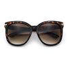 Womens XL Oversized High Temple Horn Rim Plastic Sunglasses