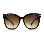 Womens XL Oversized High Temple Horn Rim Plastic Sunglasses