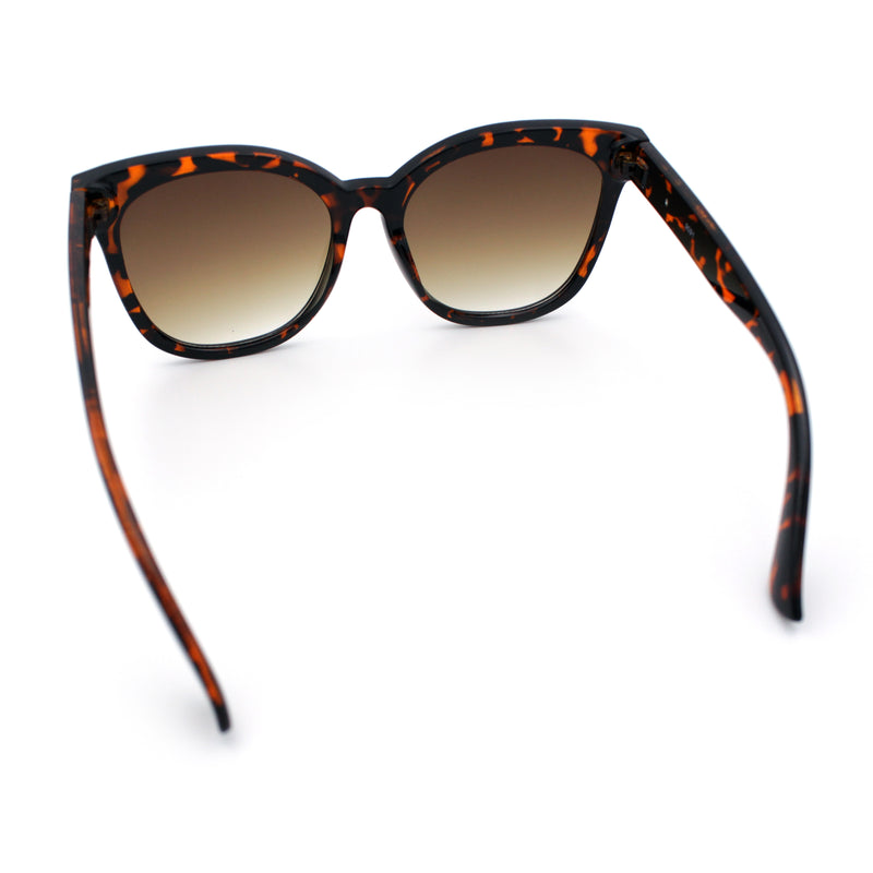 Womens XL Oversized High Temple Horn Rim Plastic Sunglasses
