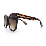 Womens XL Oversized High Temple Horn Rim Plastic Sunglasses