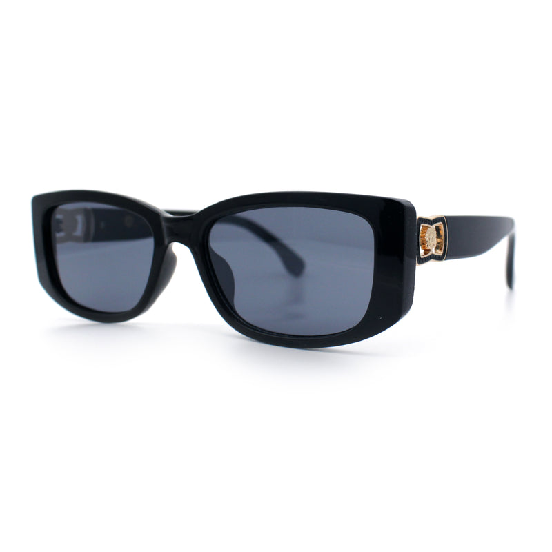 Womens Narrow Rectangle Mod Luxury Fashion Plastic Sunglasses