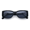 Womens Narrow Rectangle Mod Luxury Fashion Plastic Sunglasses