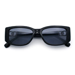 Womens Narrow Rectangle Mod Luxury Fashion Plastic Sunglasses