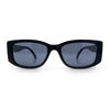 Womens Narrow Rectangle Mod Luxury Fashion Plastic Sunglasses