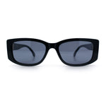 Womens Narrow Rectangle Mod Luxury Fashion Plastic Sunglasses