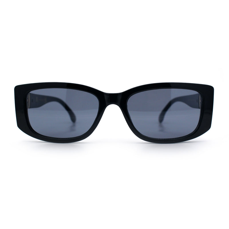 Womens Narrow Rectangle Mod Luxury Fashion Plastic Sunglasses