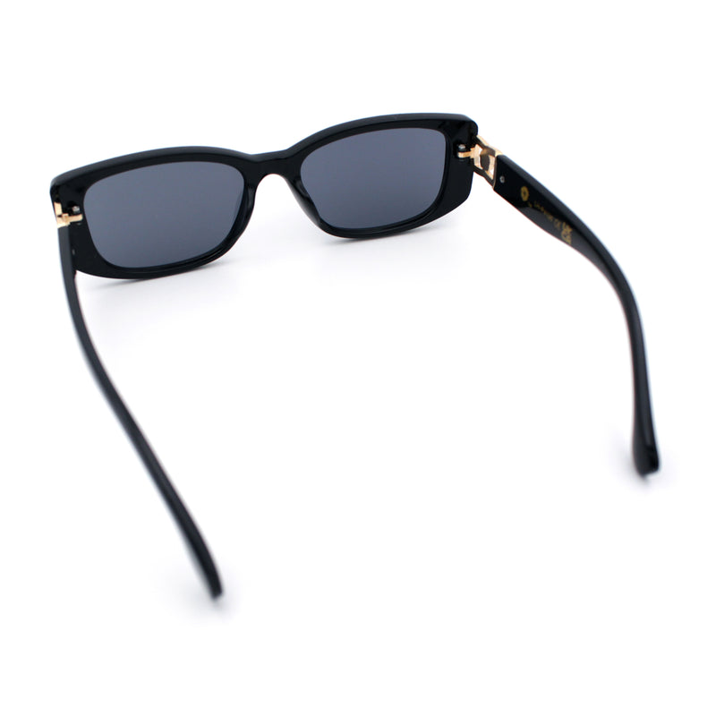 Womens Narrow Rectangle Mod Luxury Fashion Plastic Sunglasses