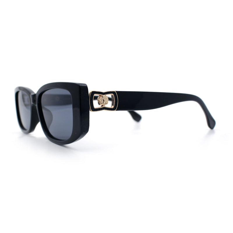 Womens Narrow Rectangle Mod Luxury Fashion Plastic Sunglasses