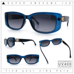 Womens Narrow Rectangle Mod Luxury Fashion Plastic Sunglasses
