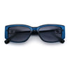 Womens Narrow Rectangle Mod Luxury Fashion Plastic Sunglasses