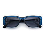Womens Narrow Rectangle Mod Luxury Fashion Plastic Sunglasses