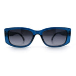 Womens Narrow Rectangle Mod Luxury Fashion Plastic Sunglasses