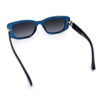 Womens Narrow Rectangle Mod Luxury Fashion Plastic Sunglasses