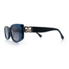 Womens Narrow Rectangle Mod Luxury Fashion Plastic Sunglasses