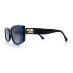Womens Narrow Rectangle Mod Luxury Fashion Plastic Sunglasses