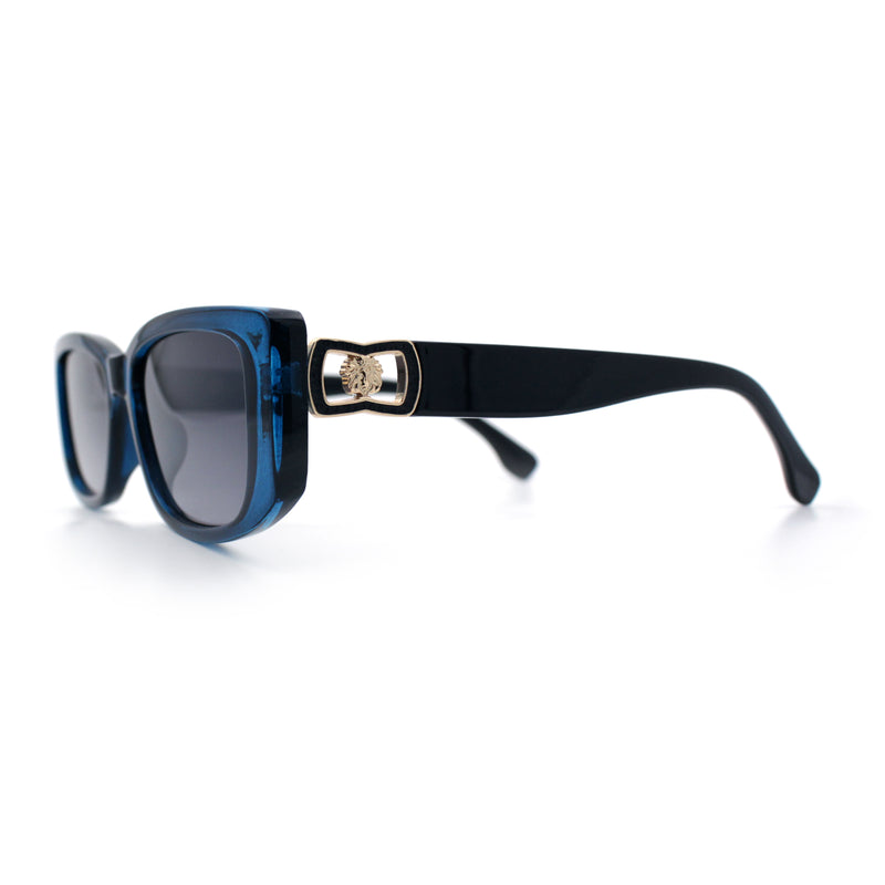 Womens Narrow Rectangle Mod Luxury Fashion Plastic Sunglasses