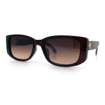 Womens Narrow Rectangle Mod Luxury Fashion Plastic Sunglasses