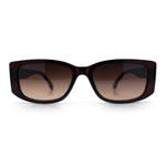 Womens Narrow Rectangle Mod Luxury Fashion Plastic Sunglasses