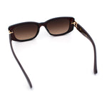 Womens Narrow Rectangle Mod Luxury Fashion Plastic Sunglasses