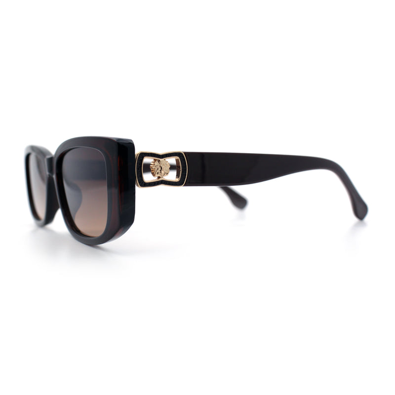 Womens Narrow Rectangle Mod Luxury Fashion Plastic Sunglasses