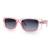 Womens Narrow Rectangle Mod Luxury Fashion Plastic Sunglasses