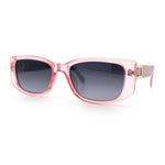 Womens Narrow Rectangle Mod Luxury Fashion Plastic Sunglasses