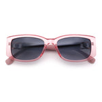 Womens Narrow Rectangle Mod Luxury Fashion Plastic Sunglasses