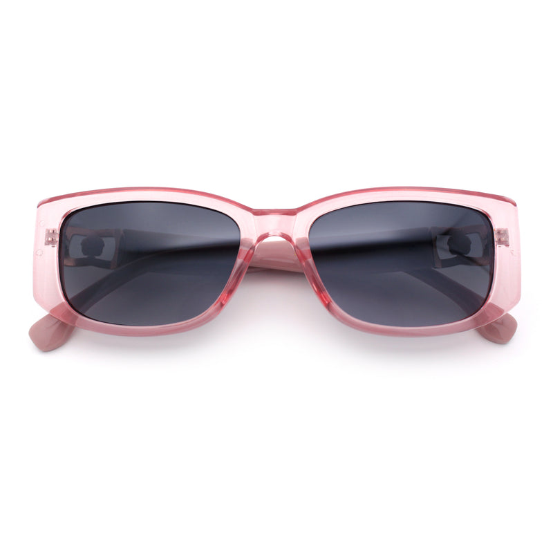 Womens Narrow Rectangle Mod Luxury Fashion Plastic Sunglasses