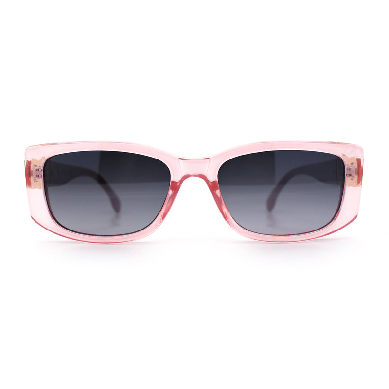 Womens Narrow Rectangle Mod Luxury Fashion Plastic Sunglasses