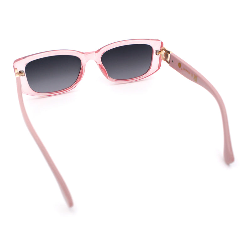 Womens Narrow Rectangle Mod Luxury Fashion Plastic Sunglasses