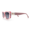 Womens Narrow Rectangle Mod Luxury Fashion Plastic Sunglasses