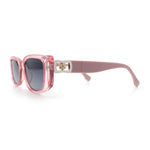 Womens Narrow Rectangle Mod Luxury Fashion Plastic Sunglasses